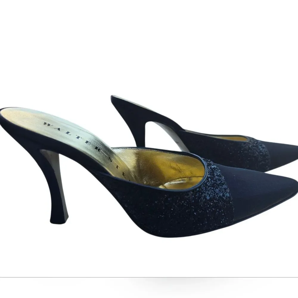 Walter Steiger Black and Gold Mules - Picture 9 of 14